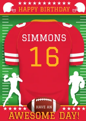 American Football Legends Birthday Card