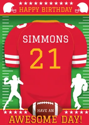 American Football Legends Birthday Card