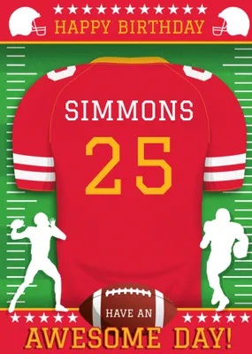 American Football Legends Birthday Card