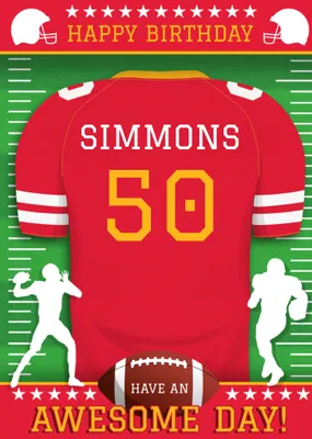 American Football Legends Birthday Card