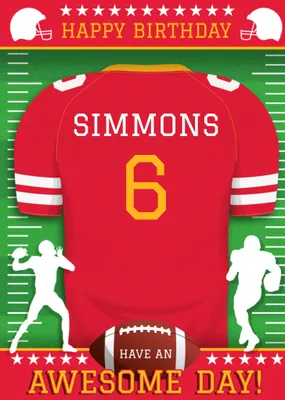 American Football Legends Birthday Card