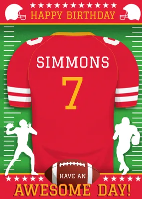 American Football Legends Birthday Card