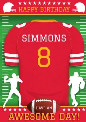 American Football Legends Birthday Card