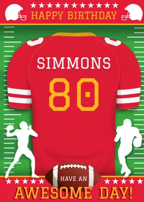 American Football Legends Birthday Card