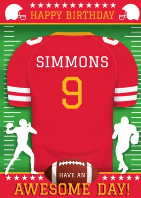 American Football Legends Birthday Card