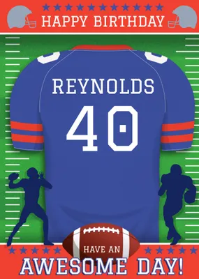 American Football Legends Birthday Card