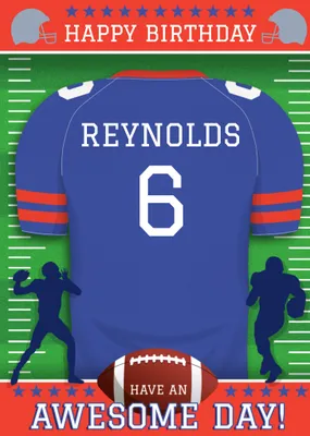 American Football Legends Birthday Card