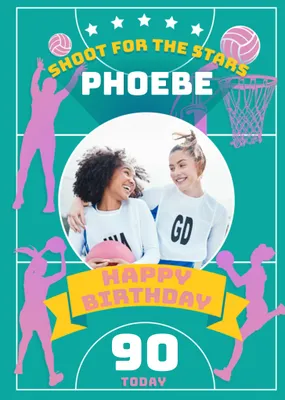 Netball Legends Shoot For The Stars Photo Upload Birthday Card
