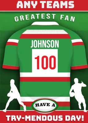 Rugby Legends Birthday Card