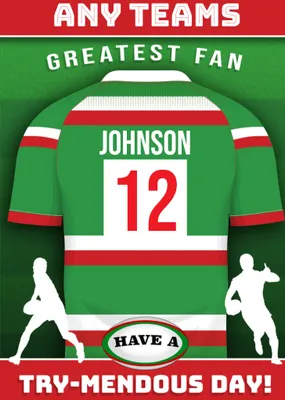 Rugby Legends Birthday Card