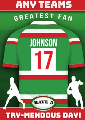 Rugby Legends Birthday Card