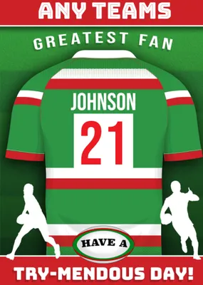 Rugby Legends Birthday Card