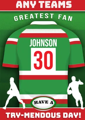 Rugby Legends Birthday Card
