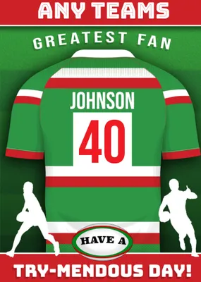 Rugby Legends Birthday Card