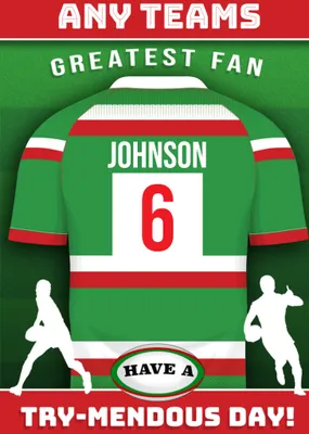 Rugby Legends Birthday Card