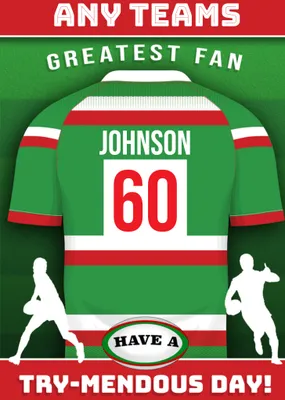 Rugby Legends Birthday Card