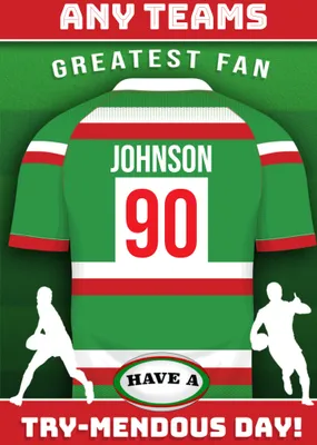 Rugby Legends Birthday Card