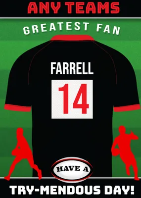 Rugby Legends Birthday Card