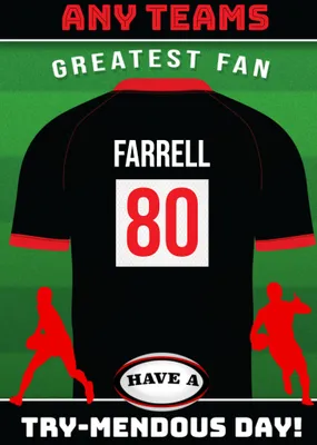 Rugby Legends Birthday Card