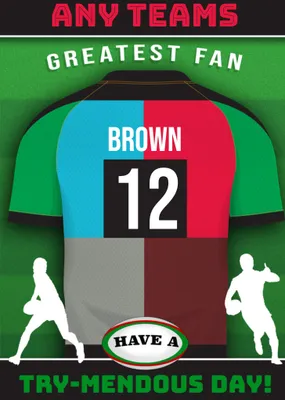 Rugby Legends Birthday Card