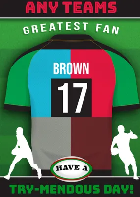 Rugby Legends Birthday Card