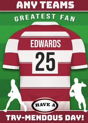 Rugby Legends Birthday Card