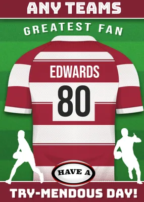 Rugby Legends Birthday Card