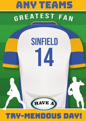 Rugby Legends Birthday Card