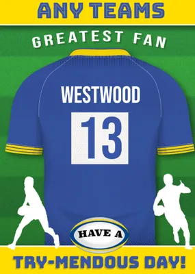 Rugby Legends Birthday Card