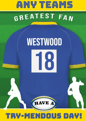 Rugby Legends Birthday Card