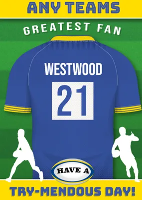 Rugby Legends Birthday Card