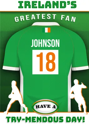Rugby Legends Ireland's Greatest Fan Birthday Card