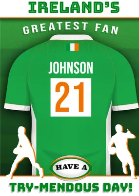 Rugby Legends Ireland's Greatest Fan Birthday Card