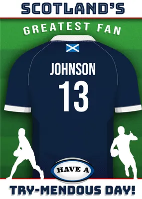 Rugby Legends Scotland's Greatest Fan Birthday Card