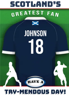 Rugby Legends Scotland's Greatest Fan Birthday Card