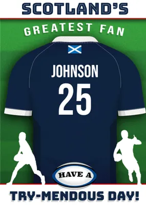 Rugby Legends Scotland's Greatest Fan Birthday Card