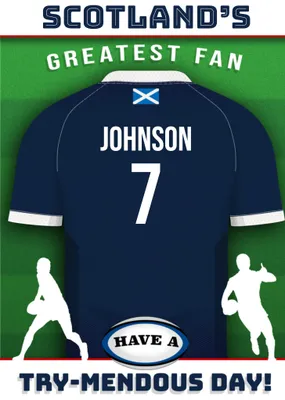 Rugby Legends Scotland's Greatest Fan Birthday Card