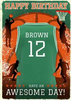 Basketball Legends Birthday Card
