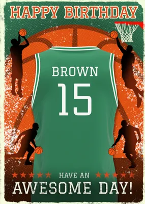 Basketball Legends Birthday Card
