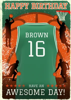 Basketball Legends Birthday Card