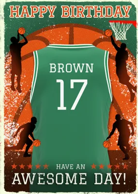 Basketball Legends Birthday Card