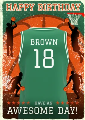 Basketball Legends Birthday Card
