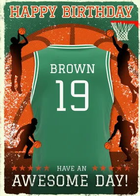Basketball Legends Birthday Card