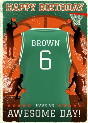 Basketball Legends Birthday Card