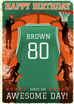 Basketball Legends Birthday Card