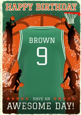 Basketball Legends Birthday Card