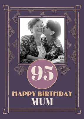 Art Deco 90 Happy Birthday Mum Card