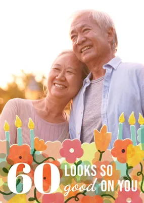 Floral Photo Upload Birthday Card