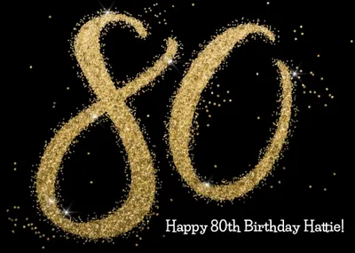 Metallic Gold Glitter 80th Personalised Birthday Card