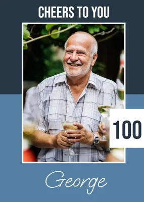 Cheers To You Bold 60th Birthday Photo Upload Card